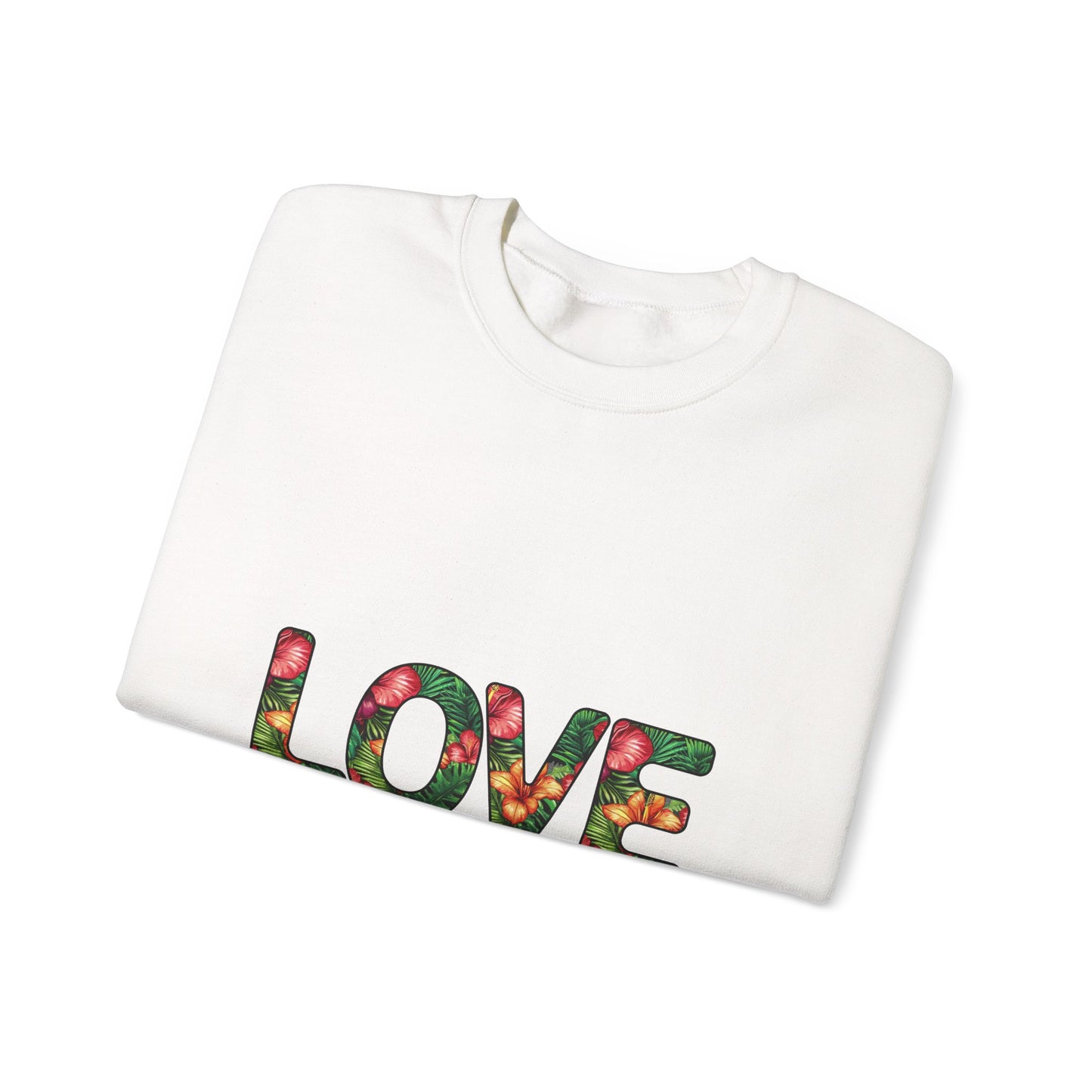 Sweat-Shirt Tendance 'LOVE' avec Imprimé Tropical, Cadeau Unique, Amateurs de Mode Décontractée, Modèle Simple et Tendance