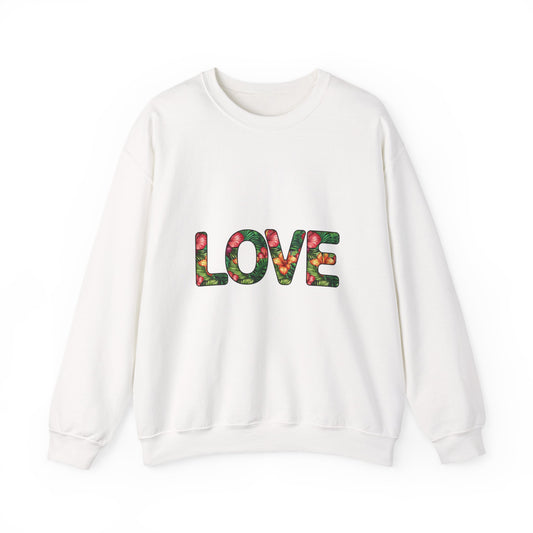 Sweat-Shirt Tendance 'LOVE' avec Imprimé Tropical, Cadeau Unique, Amateurs de Mode Décontractée, Modèle Simple et Tendance