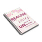 Carnet de Notes Inspirant "Réalise tes Rêves, Agenda Un Jour à la Fois" - Agenda motif fleur rose - Carnet de note motivant - Motivation Quotidienne