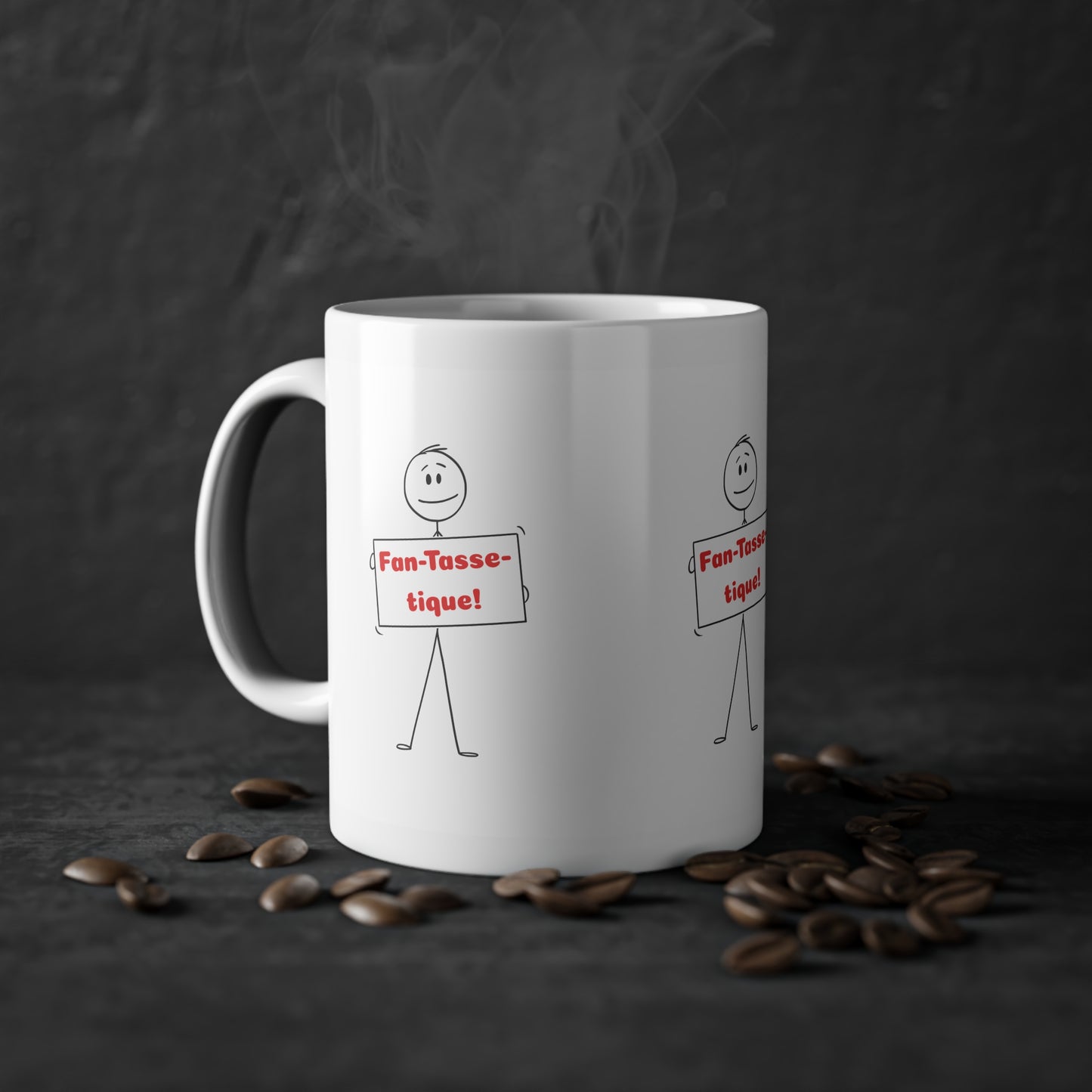 Mug Amusant 'Fan-Tastique', Cadeau Humoristique et Tendance, Tasse à Café Joyeuse, Mug Joyeux "Fan-Tasse-tique", Standard Mug