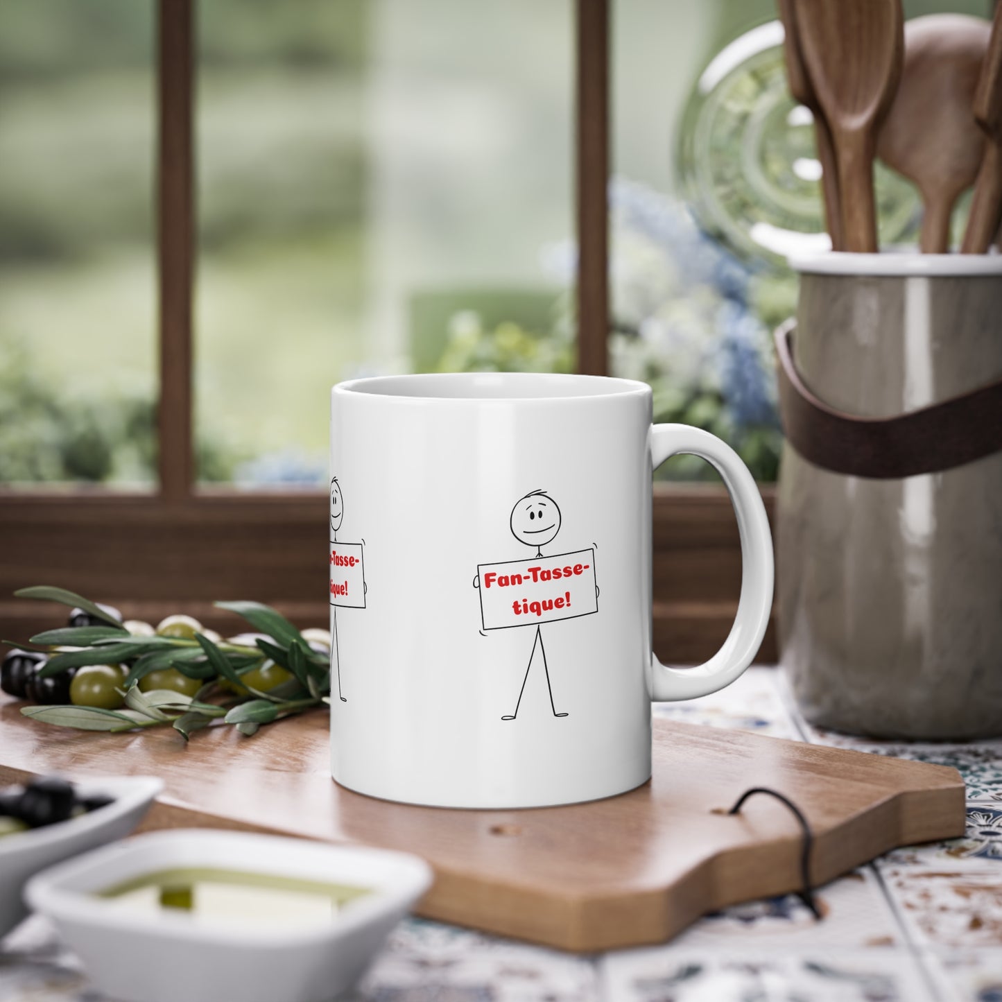 Mug Amusant 'Fan-Tastique', Cadeau Humoristique et Tendance, Tasse à Café Joyeuse, Mug Joyeux "Fan-Tasse-tique", Standard Mug