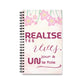 Carnet de Notes Inspirant "Réalise tes Rêves, Agenda Un Jour à la Fois" - Agenda motif fleur rose - Carnet de note motivant - Motivation Quotidienne