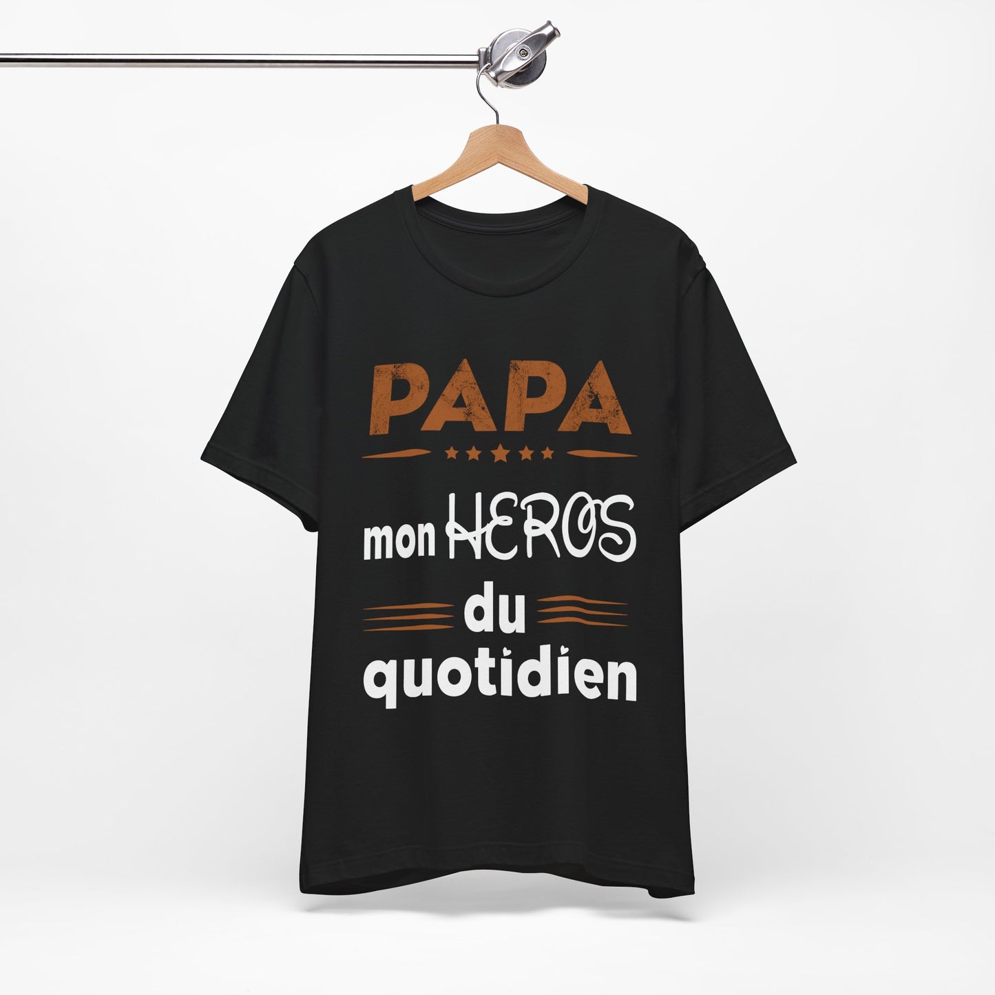 Papa T-Shirt Cadeau des pères, Mon Héros du quotidien, T-Shirt Papa Français, Cadeau Papa Original,  T-shirt Hommage pour Papa