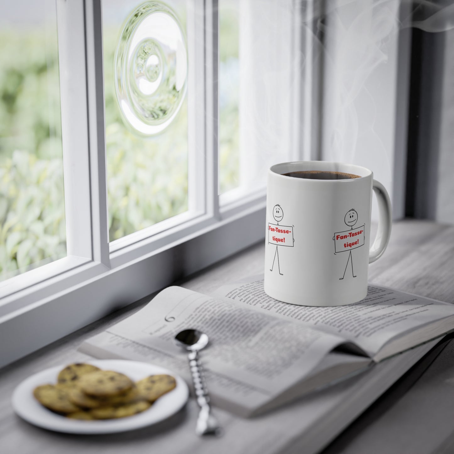 Mug Amusant 'Fan-Tastique', Cadeau Humoristique et Tendance, Tasse à Café Joyeuse, Mug Joyeux "Fan-Tasse-tique", Standard Mug