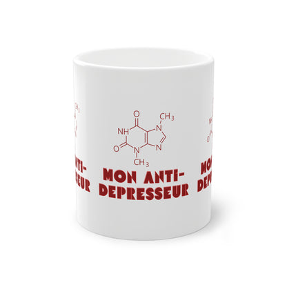 Mug Drôle et Motivant 'Mon Anti-Dépresseur' - Cadeau Original pour Amateurs de Café - Mug Bonne Humeur - Standard Mug 11Oz