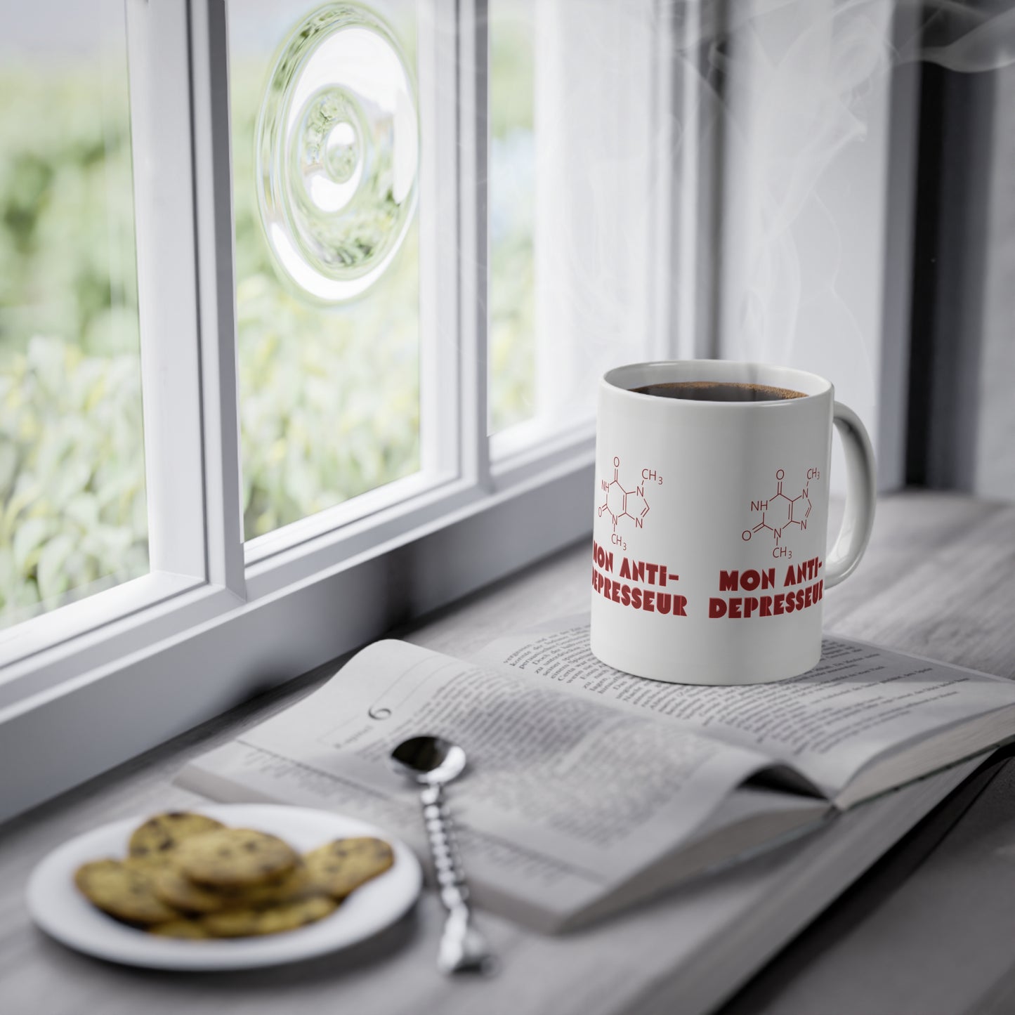 Mug Drôle et Motivant 'Mon Anti-Dépresseur' - Cadeau Original pour Amateurs de Café - Mug Bonne Humeur - Standard Mug 11Oz