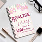 Carnet de Notes Inspirant "Réalise tes Rêves, Agenda Un Jour à la Fois" - Agenda motif fleur rose - Carnet de note motivant - Motivation Quotidienne
