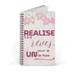 Carnet de Notes Inspirant "Réalise tes Rêves, Agenda Un Jour à la Fois" - Agenda motif fleur rose - Carnet de note motivant - Motivation Quotidienne