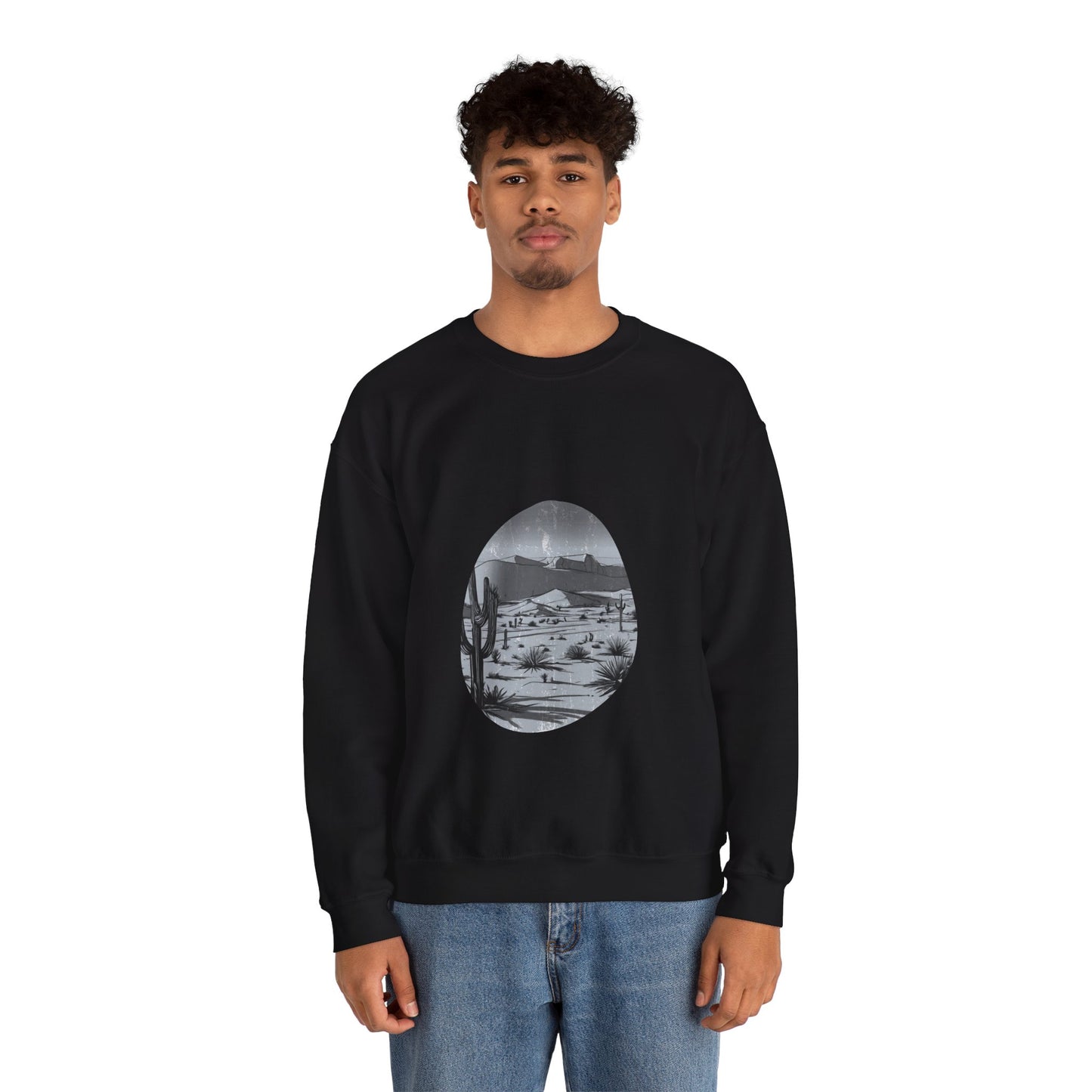 Sweat-Shirt à Design Paysage Désertique Minimaliste, Cadeau Unique, Amateurs de la nature, Modèle Tendance et Décontracté